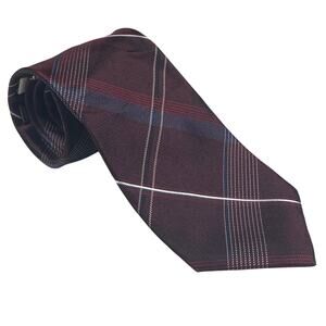 Michael Kors Men's Tie 100% Silk Maroon Plaid 3x60 NWOT